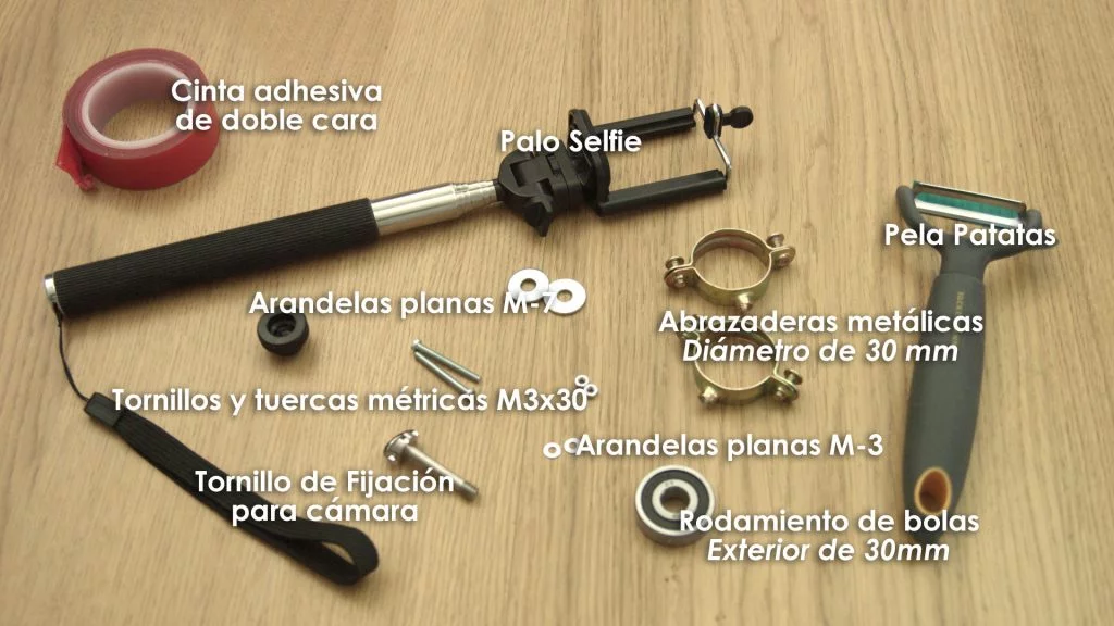 Cómo construir un gimbal casero lista materiales para construir gimbal casero