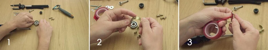 Cómo construir un gimbal casero rodamiento abrazaderas gimbal casero